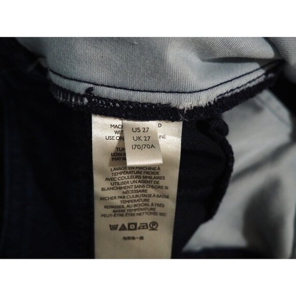 Pilcro Anthropologie Blue Dark Wash Denim Straight Leg High Rise Jeans, Size 27 - Picture 13 of 16